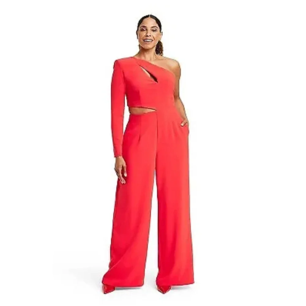 Sergio‎ Hudson x Target Women's One Shoulder Cut-Out Jumpsuit Red 1X EUC - Picture 4 of 7